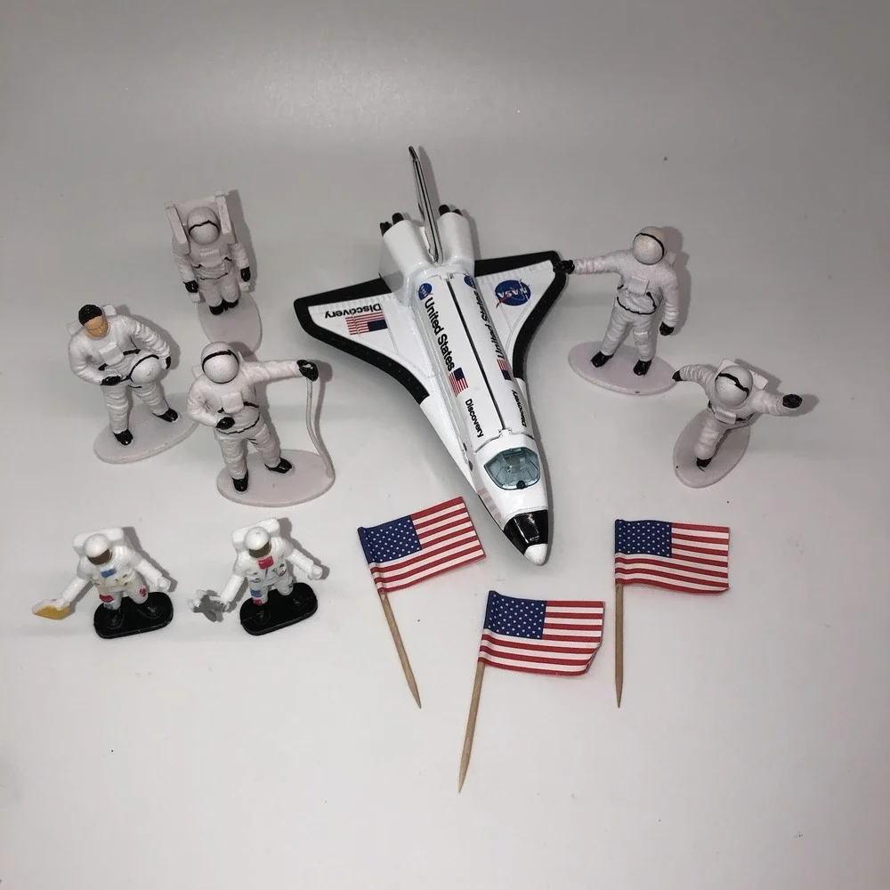 NASA Space Shuttle Discovery Astronaut Toy Lot Cake Topper Toppers